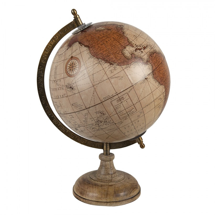 Globe terrestre Beige 22X37cm