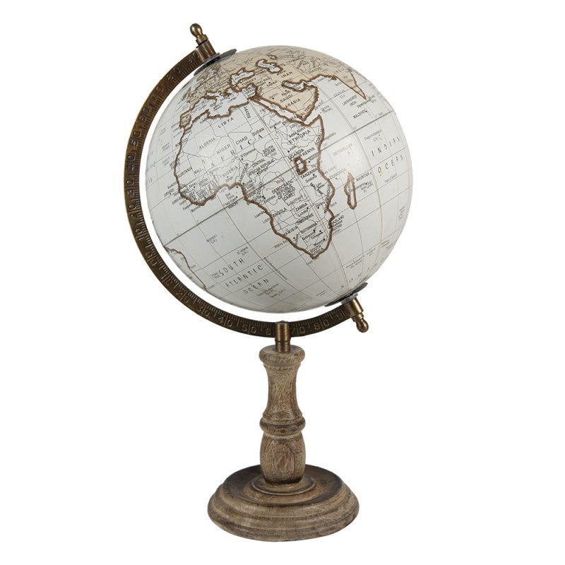 
                  
                    Globe terrestre en bois Blanc 22X37cm
                  
                