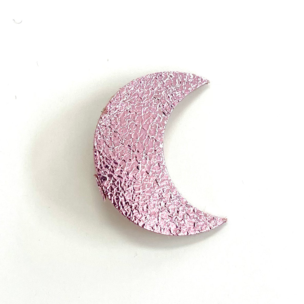 Broche en cuir - Lune