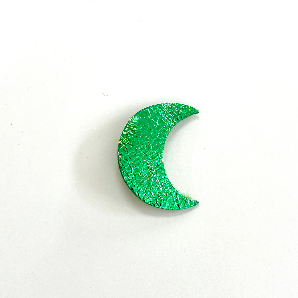 Broche en cuir - Lune