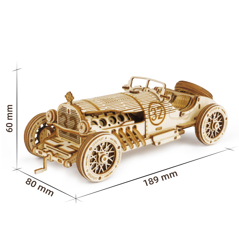 Maquette en Bois - Voiture Grand Prix Vintage