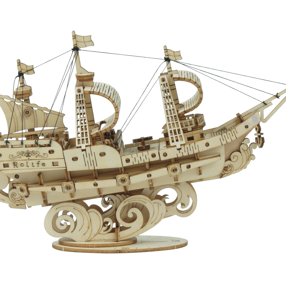 Maquette en Bois - Bateau à Voiles