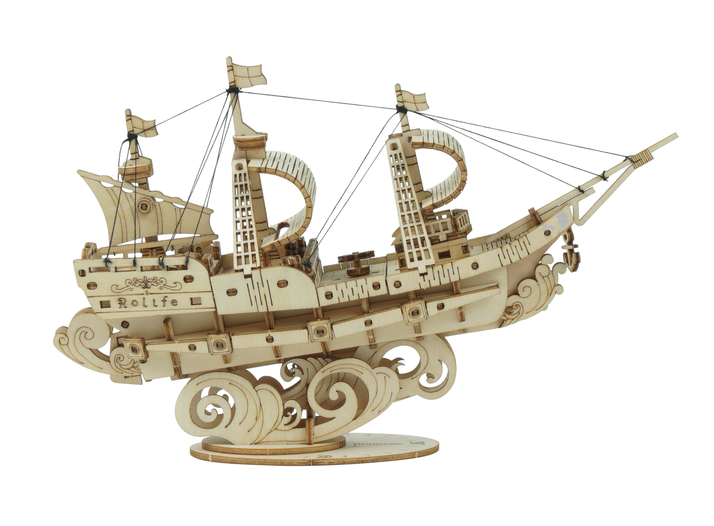 Maquette en Bois - Bateau à Voiles