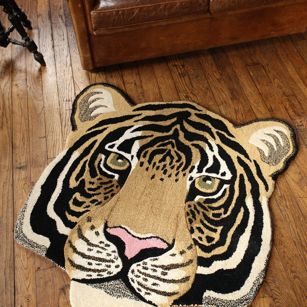 Tapis - Tête Rajah Tiger Large - 101x100x2 cms