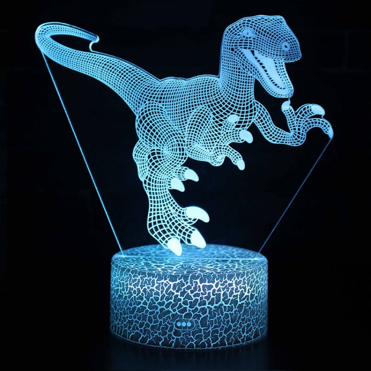 Lampe LED 3D - Vélociraptor Multicolore