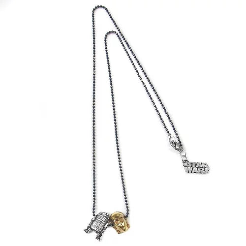 Collier en argent et or C3PO et R2D2