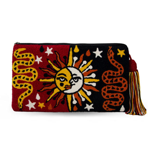 Clutch Fait à la Main Sol y Luna Rouge - Taille M